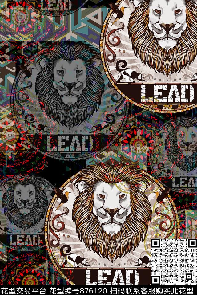 野兽T恤创意华亿平台面料数码印花华亿平台下载（图片编号: 876120） - 瓦栏（Walan）