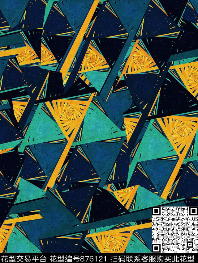 女装华亿平台几何时尚数码印花华亿平台下载（图片编号: 876121） - 瓦栏（Walan）