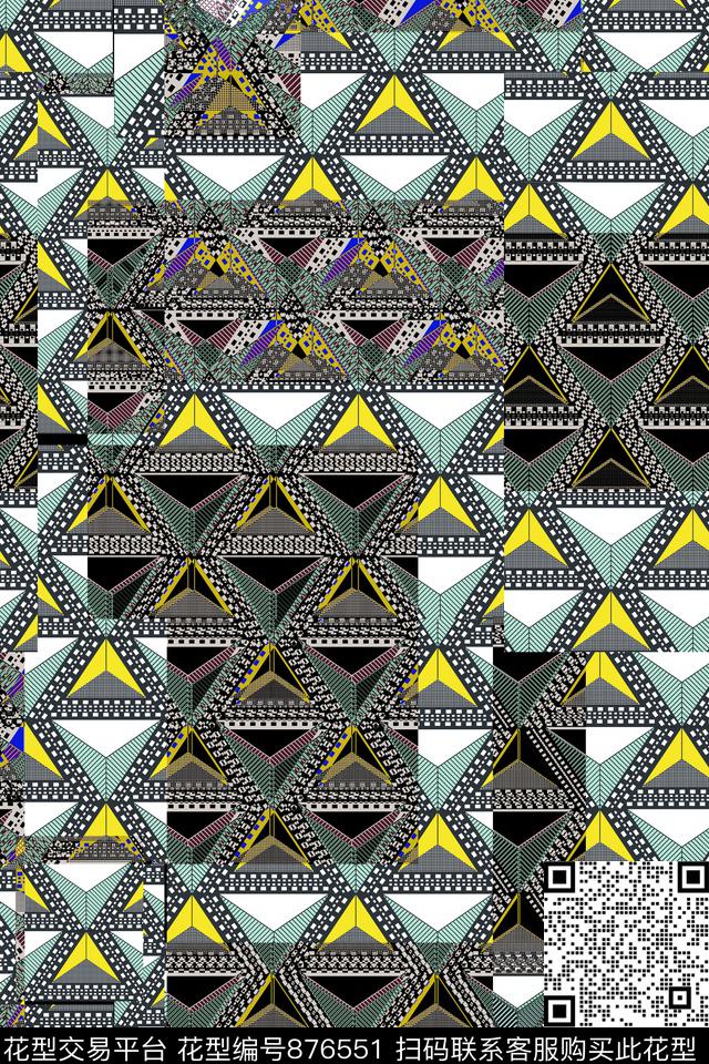 三角形衬衫T恤数码印花华亿平台下载（图片编号: 876551） - 瓦栏（Walan）