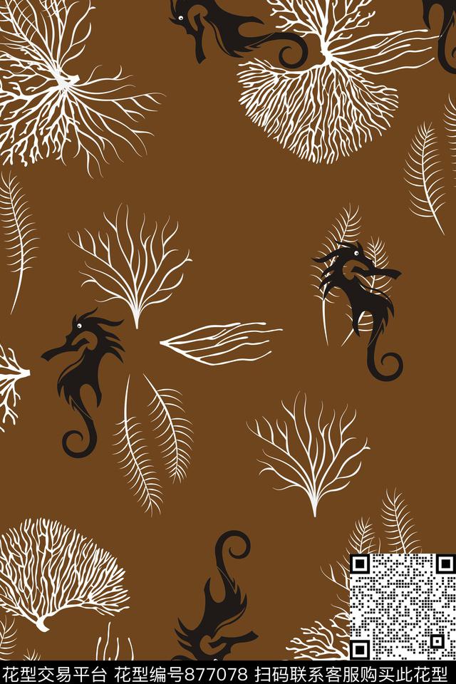 海马珊瑚男装衬衫数码印花华亿平台下载（图片编号: 877078） - 瓦栏（Walan）