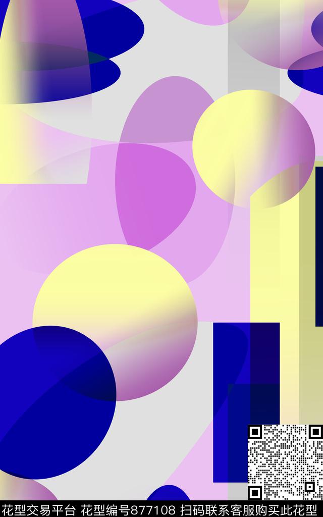 几何图案圆点方块数码印花华亿平台下载（图片编号: 877108） - 瓦栏（Walan）