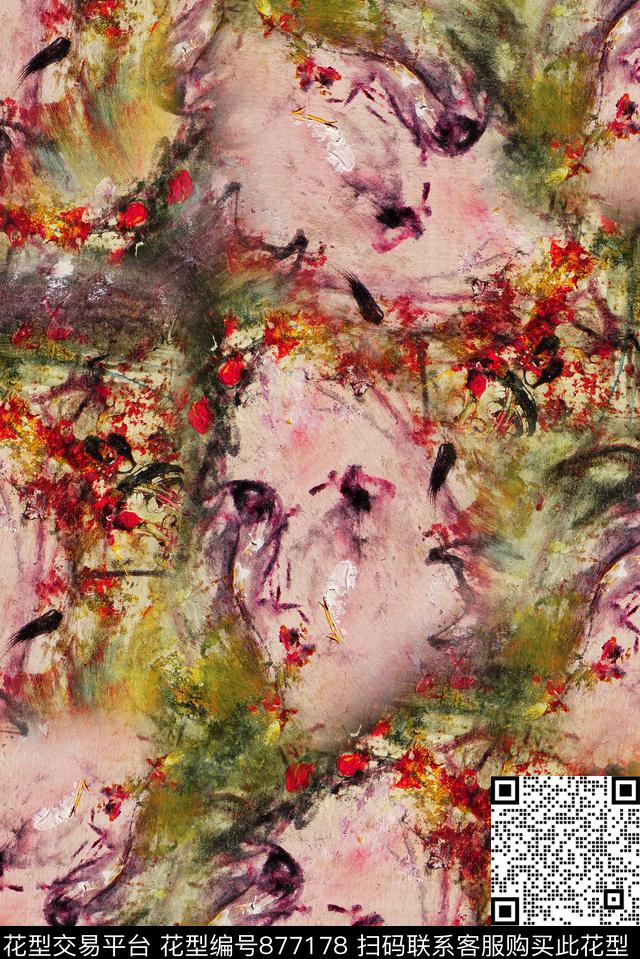 香云纱面具美女数码印花华亿平台下载（图片编号: 877178） - 瓦栏（Walan）