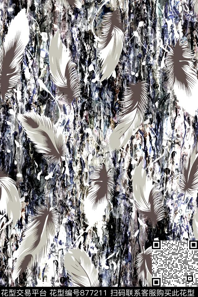 抽象纹理羽毛肌理纹理传统印花华亿平台下载（图片编号: 877211） - 瓦栏（Walan）