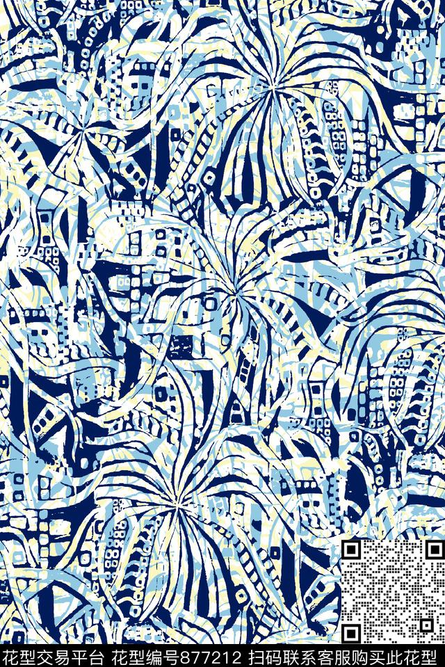 抽象纹理几何沙滩华亿平台传统印花华亿平台下载（图片编号: 877212） - 瓦栏（Walan）