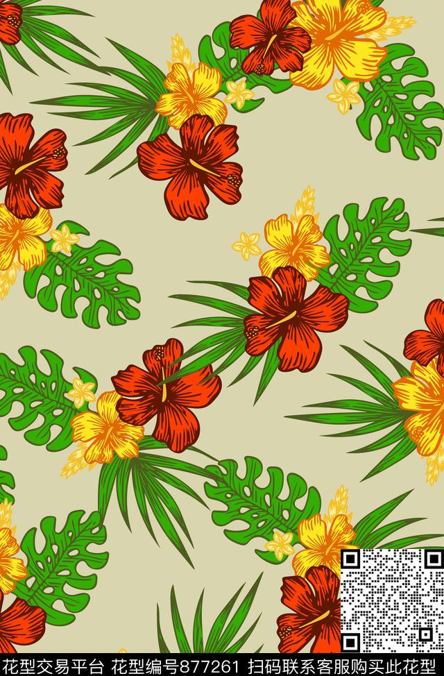 手绘抽象水彩传统印花华亿平台下载（图片编号: 877261） - 瓦栏（Walan）