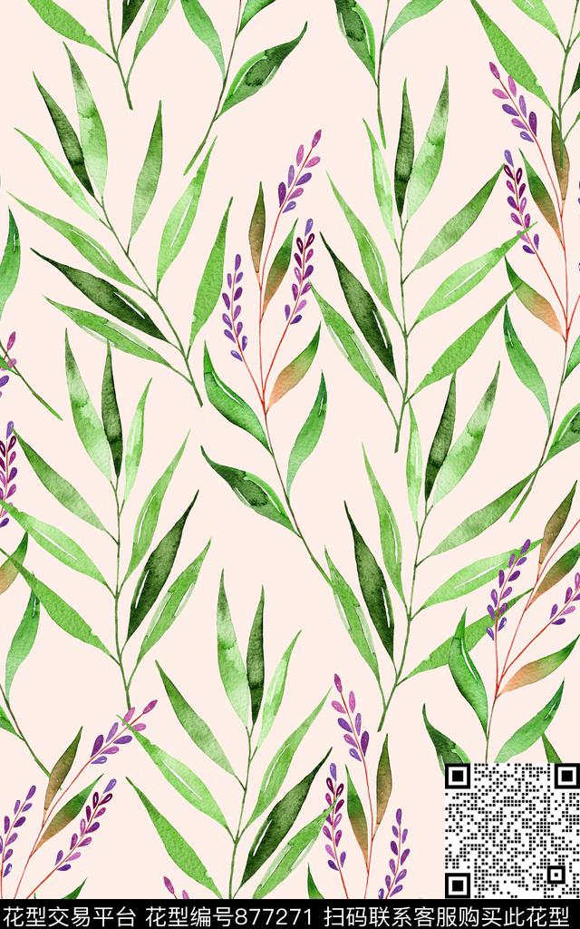 复古水彩家居服数码印花华亿平台下载（图片编号: 877271） - 瓦栏（Walan）