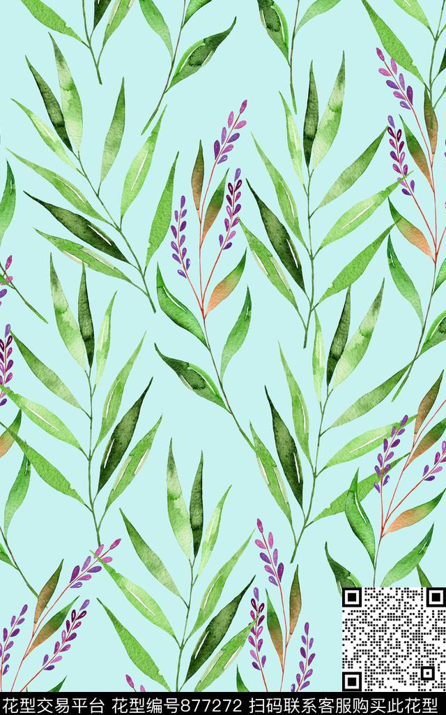 复古水彩家居服数码印花华亿平台下载（图片编号: 877272） - 瓦栏（Walan）