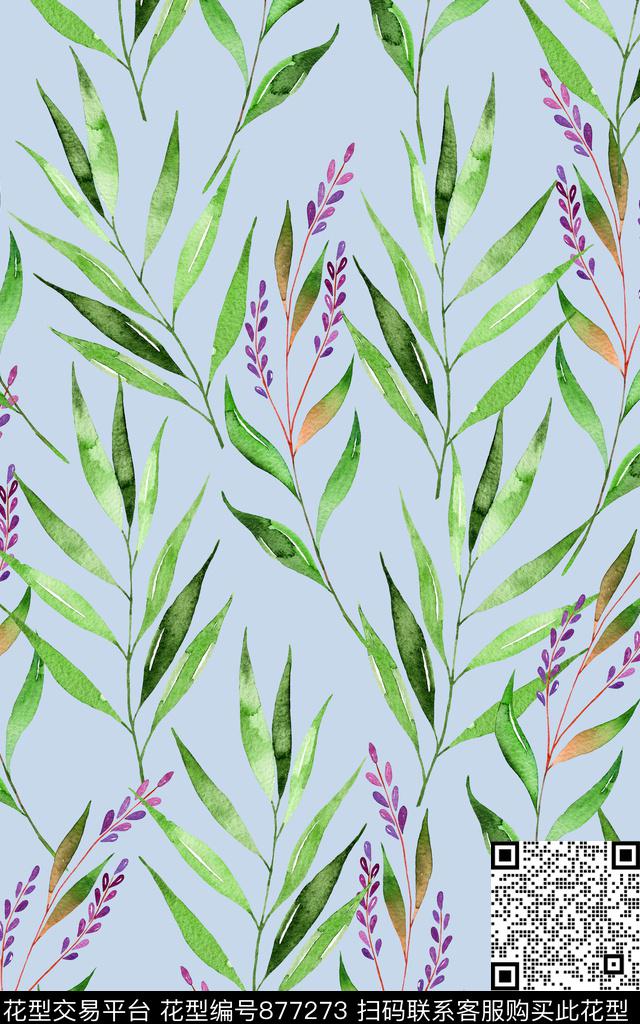 复古水彩家居服数码印花华亿平台下载（图片编号: 877273） - 瓦栏（Walan）