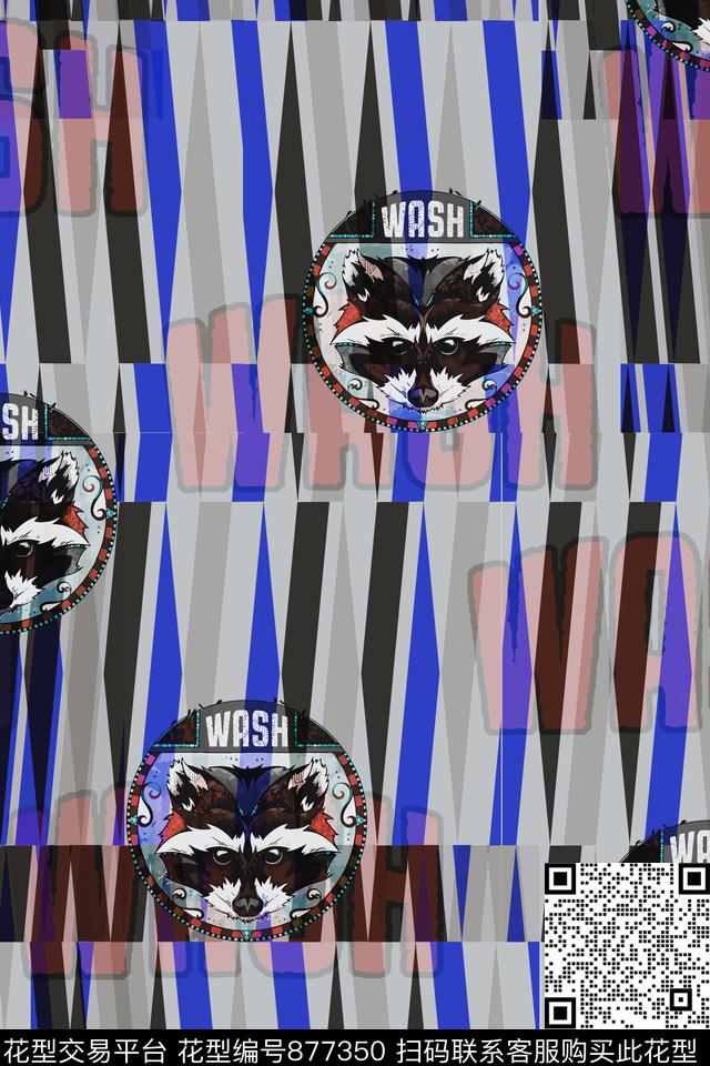 英文字母动物创意华亿平台设计数码印花华亿平台下载（图片编号: 877350） - 瓦栏（Walan）