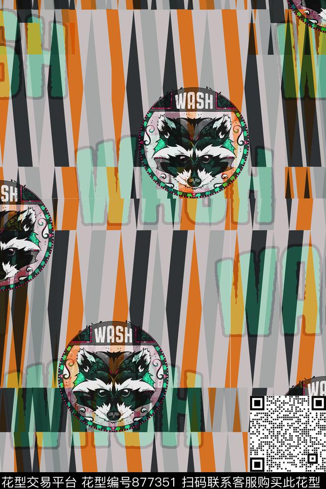 英文字母动物创意华亿平台设计数码印花华亿平台下载（图片编号: 877351） - 瓦栏（Walan）