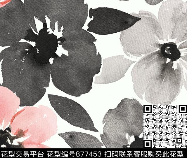小碎花大花花朵传统印花华亿平台下载（图片编号: 877453） - 瓦栏（Walan）
