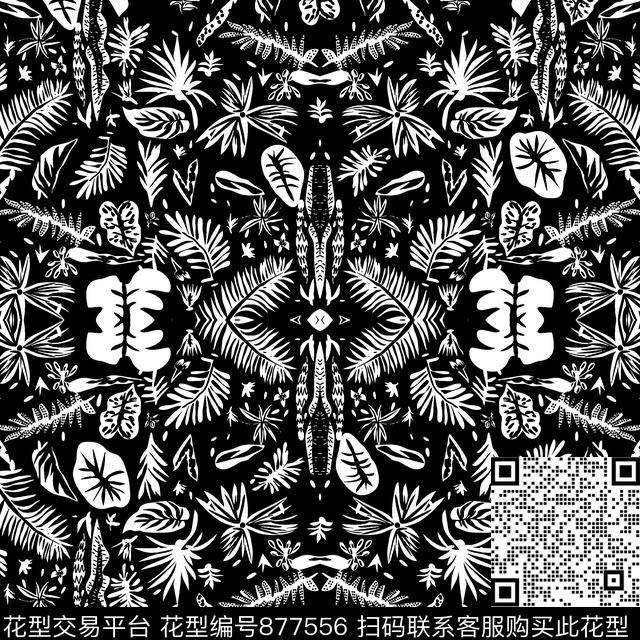 女装大牌风绿植树叶传统印花华亿平台下载（图片编号: 877556） - 瓦栏（Walan）