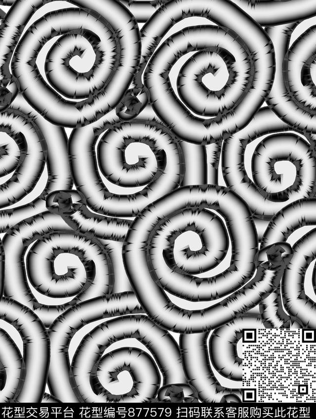 条纹曲线几何数码印花华亿平台下载（图片编号: 877579） - 瓦栏（Walan）