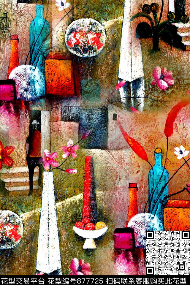 抽象几何瓷器数码印花华亿平台下载（图片编号: 877725） - 瓦栏（Walan）