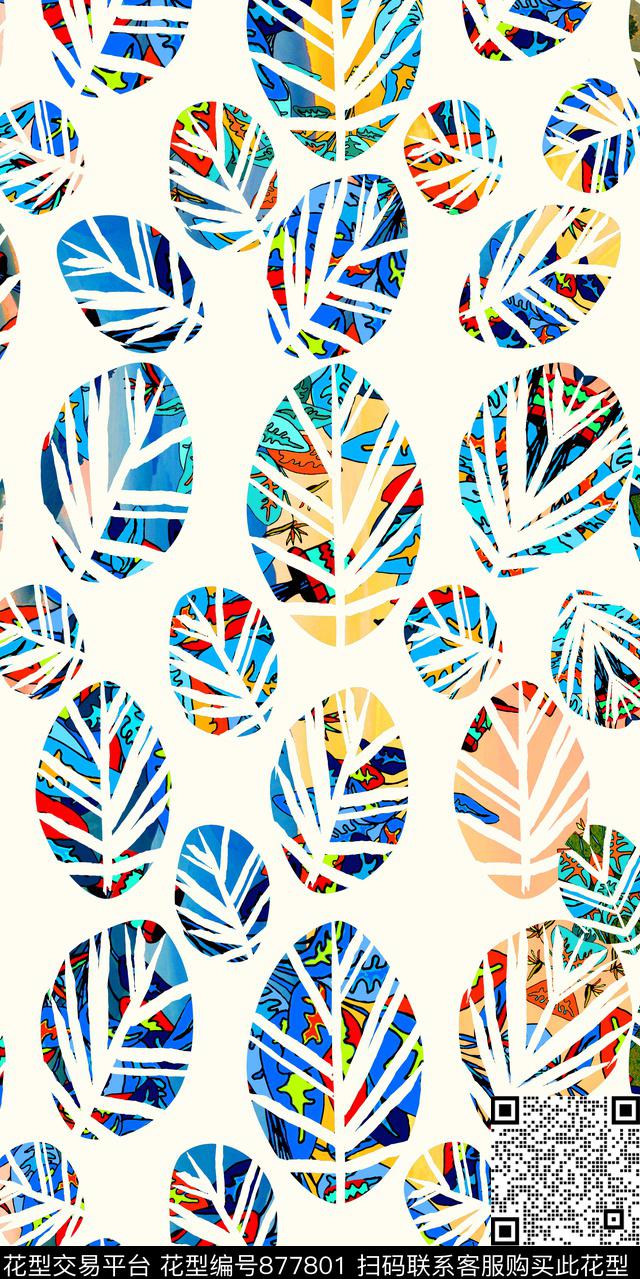 树叶风景几何传统印花华亿平台下载（图片编号: 877801） - 瓦栏（Walan）