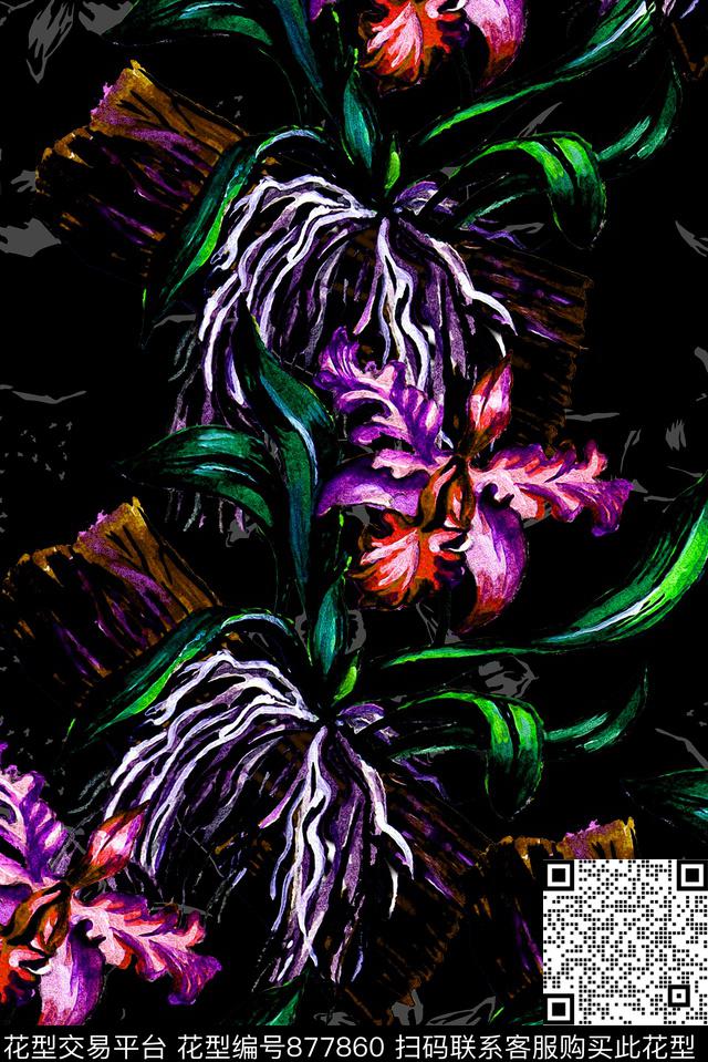 抽象意境多彩数码印花华亿平台下载（图片编号: 877860） - 瓦栏（Walan）