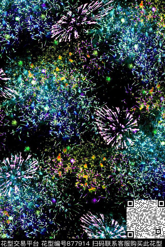 迷彩女装烟花数码印花华亿平台下载（图片编号: 877914） - 瓦栏（Walan）