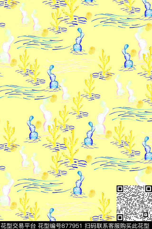 女装满版散花趣味传统印花华亿平台下载（图片编号: 877951） - 瓦栏（Walan）