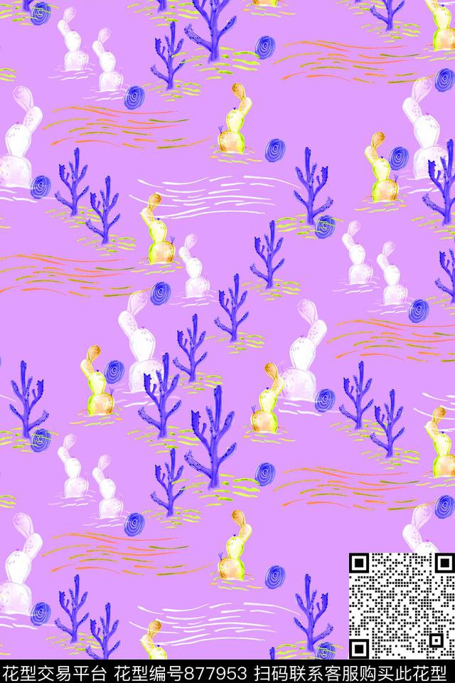 女装满版散花趣味传统印花华亿平台下载（图片编号: 877953） - 瓦栏（Walan）