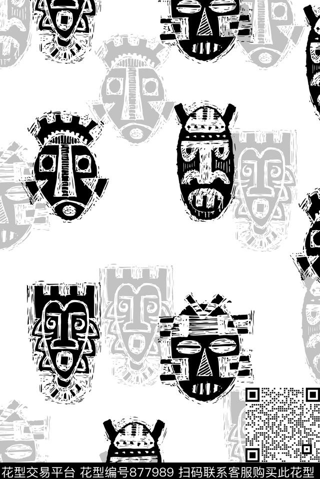 男装抽象部落传统印花华亿平台下载（图片编号: 877989） - 瓦栏（Walan）