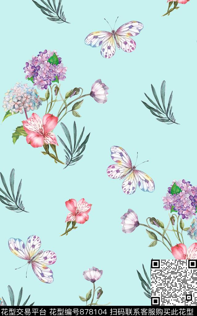 手绘彩铅家居服数码印花华亿平台下载（图片编号: 878104） - 瓦栏（Walan）