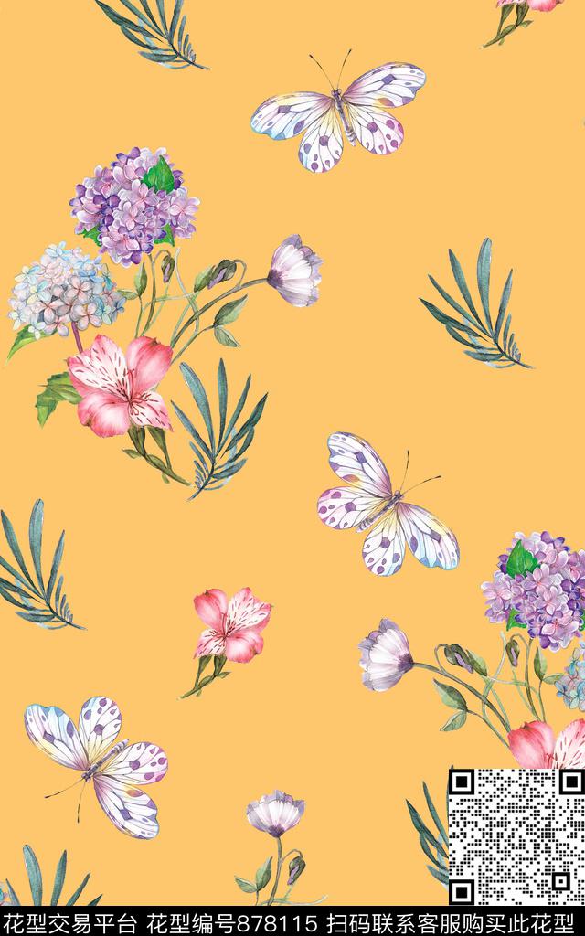 手绘彩铅家居服数码印花华亿平台下载（图片编号: 878115） - 瓦栏（Walan）