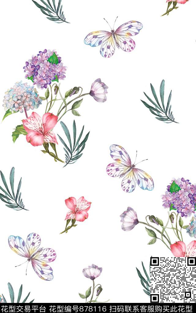 手绘彩铅家居服数码印花华亿平台下载（图片编号: 878116） - 瓦栏（Walan）