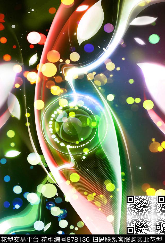 抽象闪光圆圈传统印花华亿平台下载（图片编号: 878136） - 瓦栏（Walan）