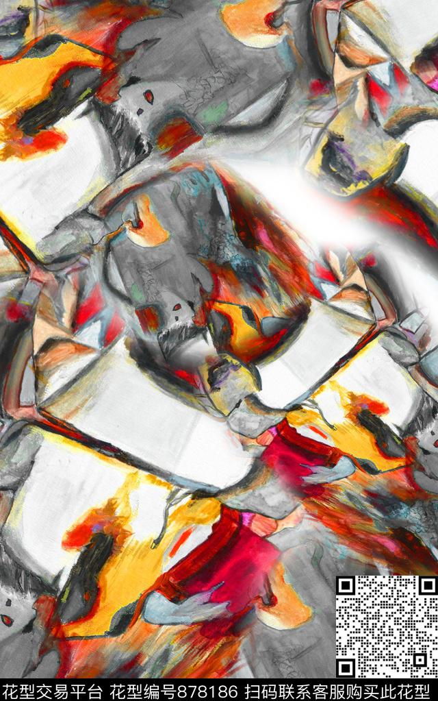 油画风花朵民族风数码印花华亿平台下载（图片编号: 878186） - 瓦栏（Walan）