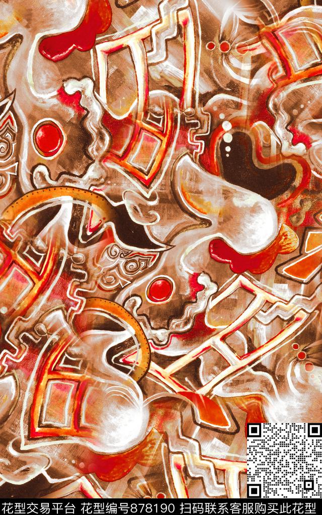 油画风花朵民族风数码印花华亿平台下载（图片编号: 878190） - 瓦栏（Walan）
