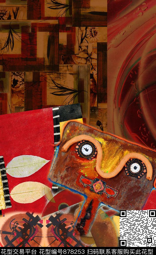 波西米亚油画民族风数码印花华亿平台下载（图片编号: 878253） - 瓦栏（Walan）