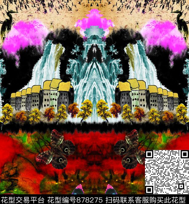 欧式巴洛克英伦数码印花华亿平台下载（图片编号: 878275） - 瓦栏（Walan）