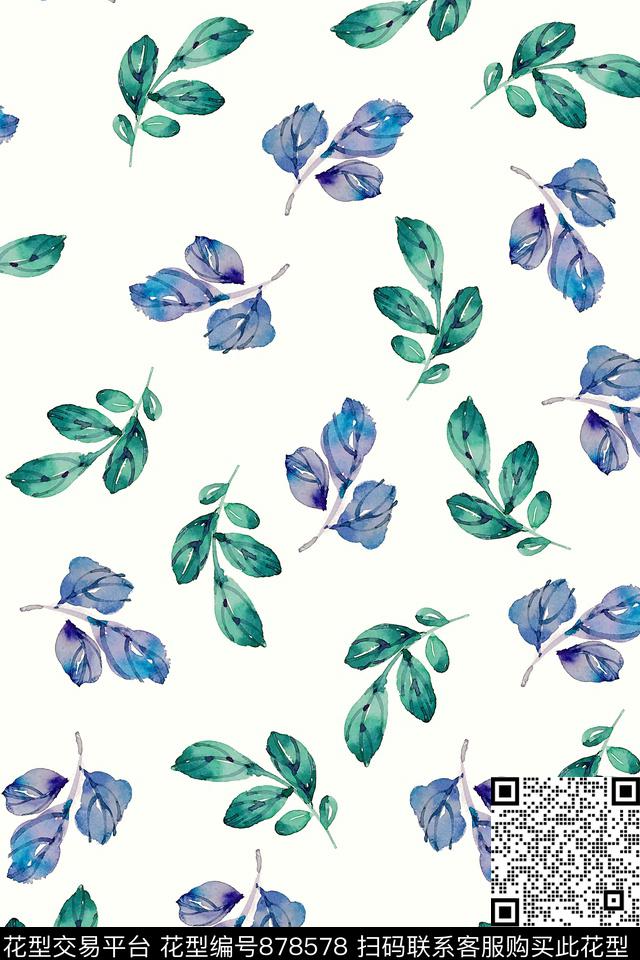 叶子休闲夏季传统印花华亿平台下载（图片编号: 878578） - 瓦栏（Walan）