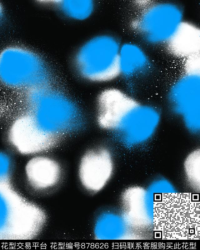 波点泼墨笔触传统印花华亿平台下载（图片编号: 878626） - 瓦栏（Walan）