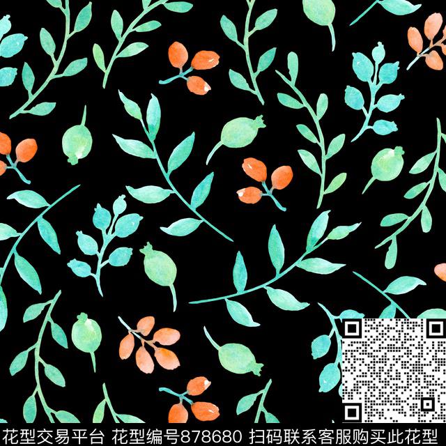 小碎花家居服水彩数码印花华亿平台下载（图片编号: 878680） - 瓦栏（Walan）