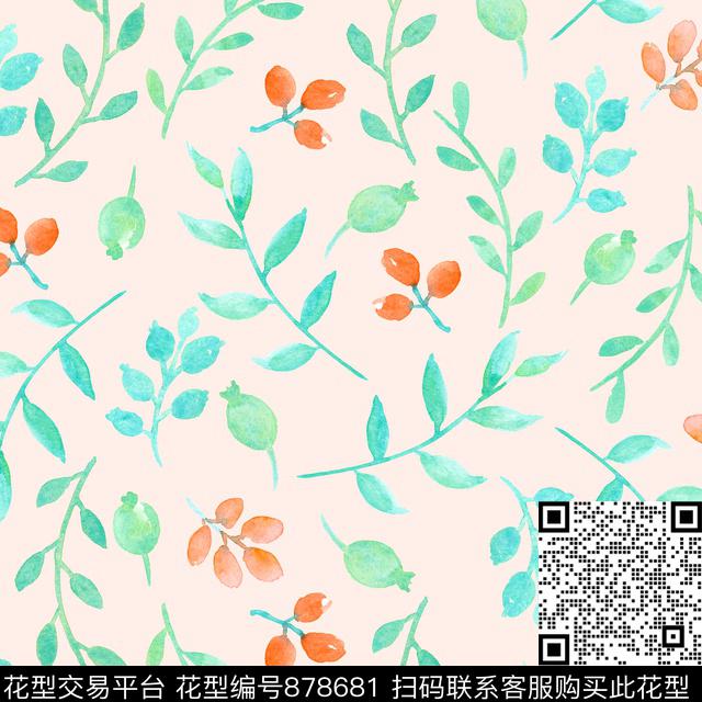 小碎花家居服水彩数码印花华亿平台下载（图片编号: 878681） - 瓦栏（Walan）