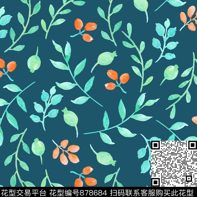 小碎花家居服水彩数码印花华亿平台下载（图片编号: 878684） - 瓦栏（Walan）