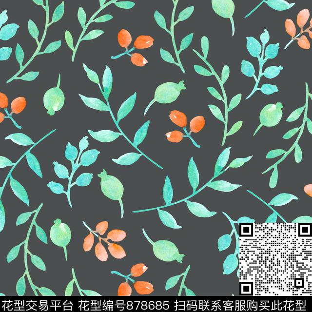 小碎花家居服水彩数码印花华亿平台下载（图片编号: 878685） - 瓦栏（Walan）