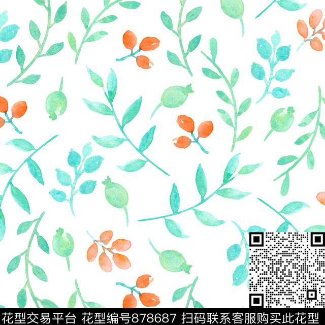 小碎花家居服水彩数码印花华亿平台下载（图片编号: 878687） - 瓦栏（Walan）