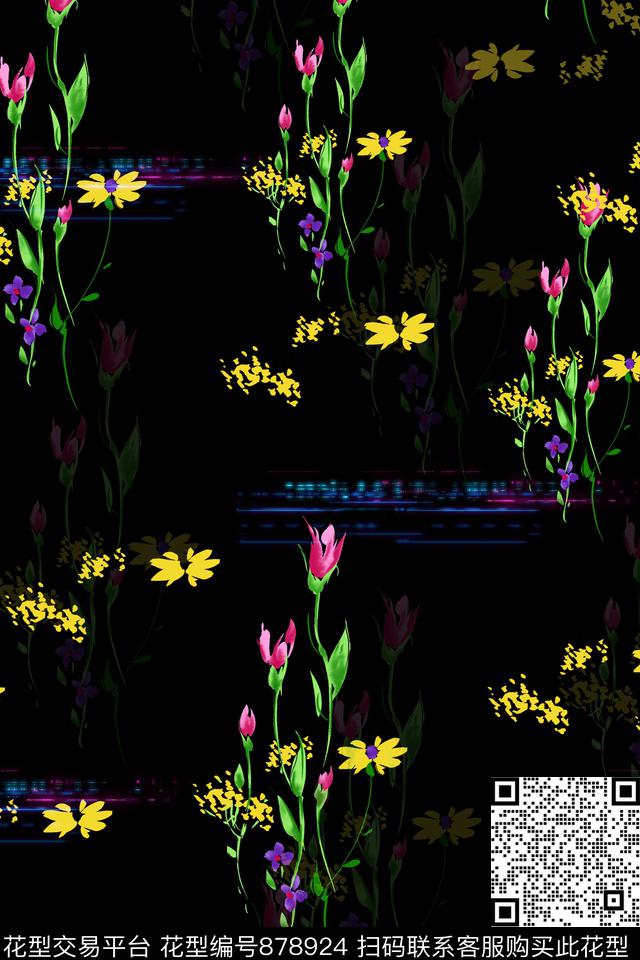 玉兰花花朵中国风数码印花华亿平台下载（图片编号: 878924） - 瓦栏（Walan）