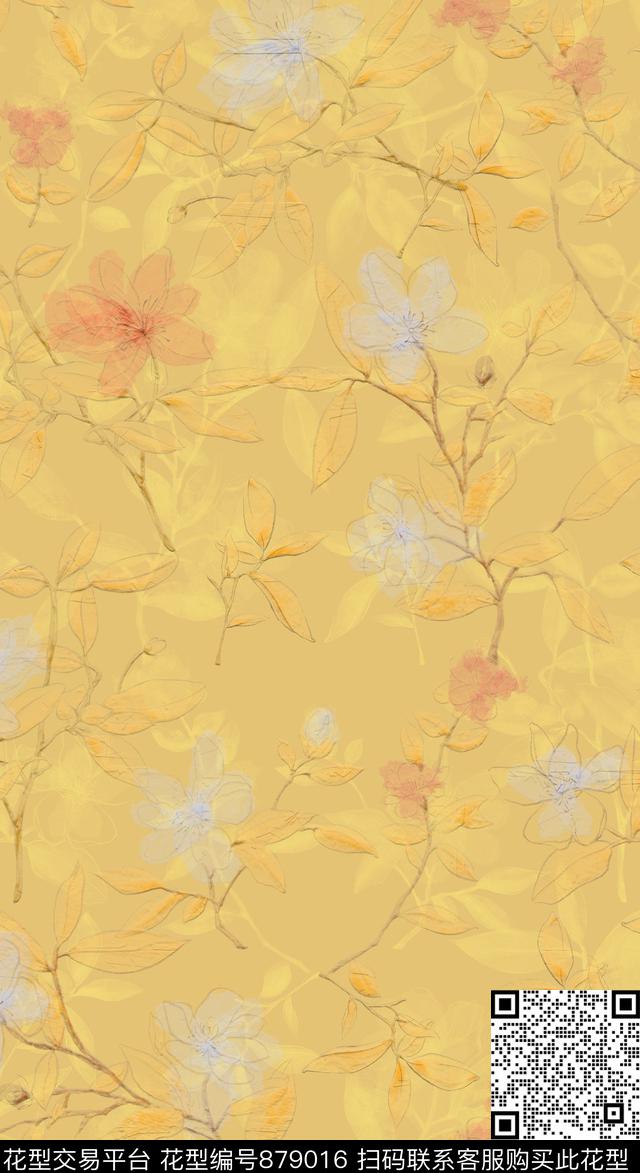 花朵植物花卉-flower花卉数码印花华亿平台下载（图片编号: 879016） - 瓦栏（Walan）
