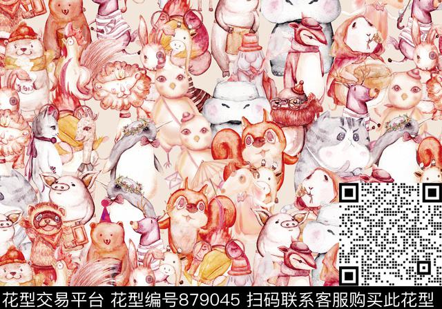 卡通动物童趣青春-naivety数码印花华亿平台下载（图片编号: 879045） - 瓦栏（Walan）