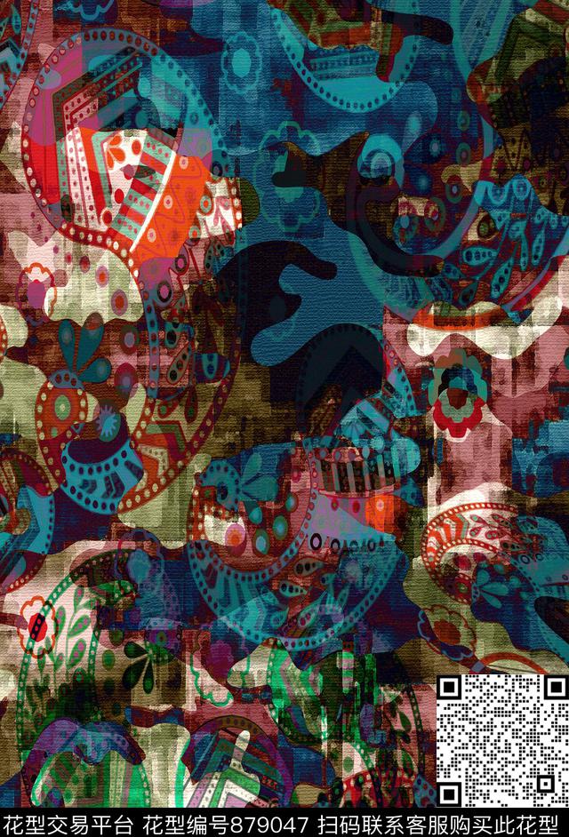 水印佩斯力迷彩数码印花华亿平台下载（图片编号: 879047） - 瓦栏（Walan）