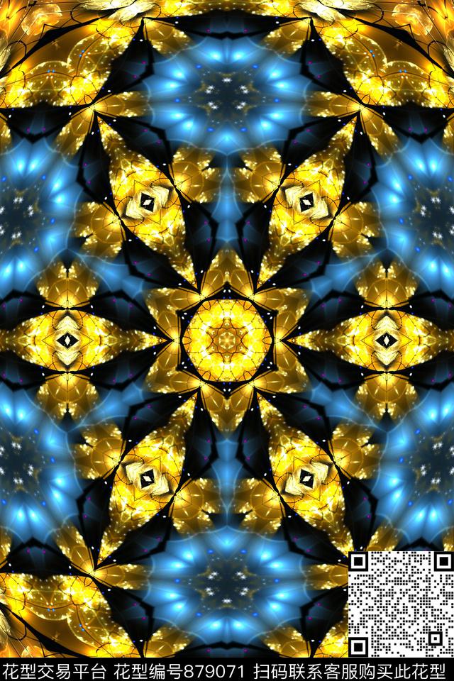 女装印花抽象数码印花华亿平台下载（图片编号: 879071） - 瓦栏（Walan）