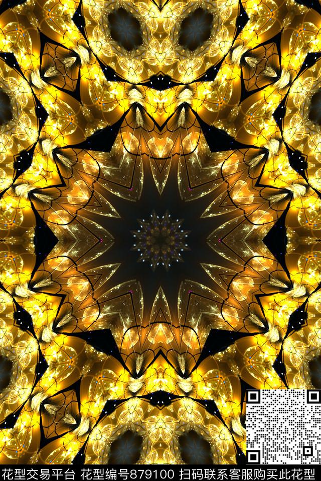 女装印花抽象数码印花华亿平台下载（图片编号: 879100） - 瓦栏（Walan）