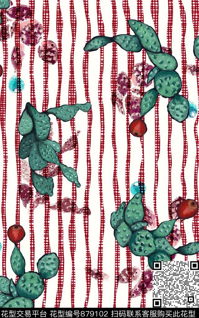艺术手绘-hand童趣热带风情-tropical数码印花华亿平台下载（图片编号: 879102） - 瓦栏（Walan）