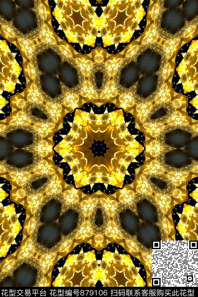 女装印花抽象数码印花华亿平台下载（图片编号: 879106） - 瓦栏（Walan）