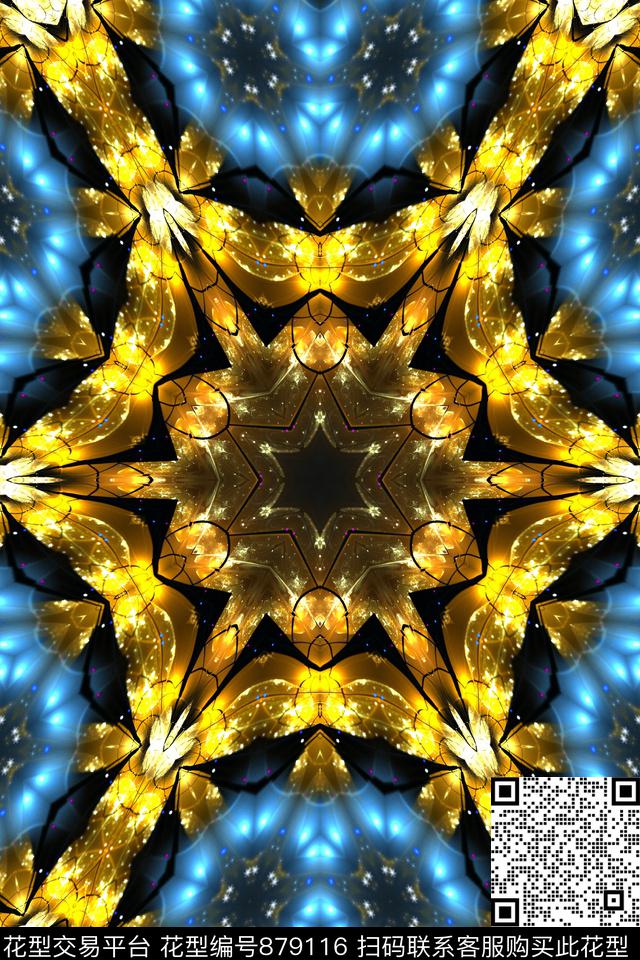 女装印花抽象数码印花华亿平台下载（图片编号: 879116） - 瓦栏（Walan）