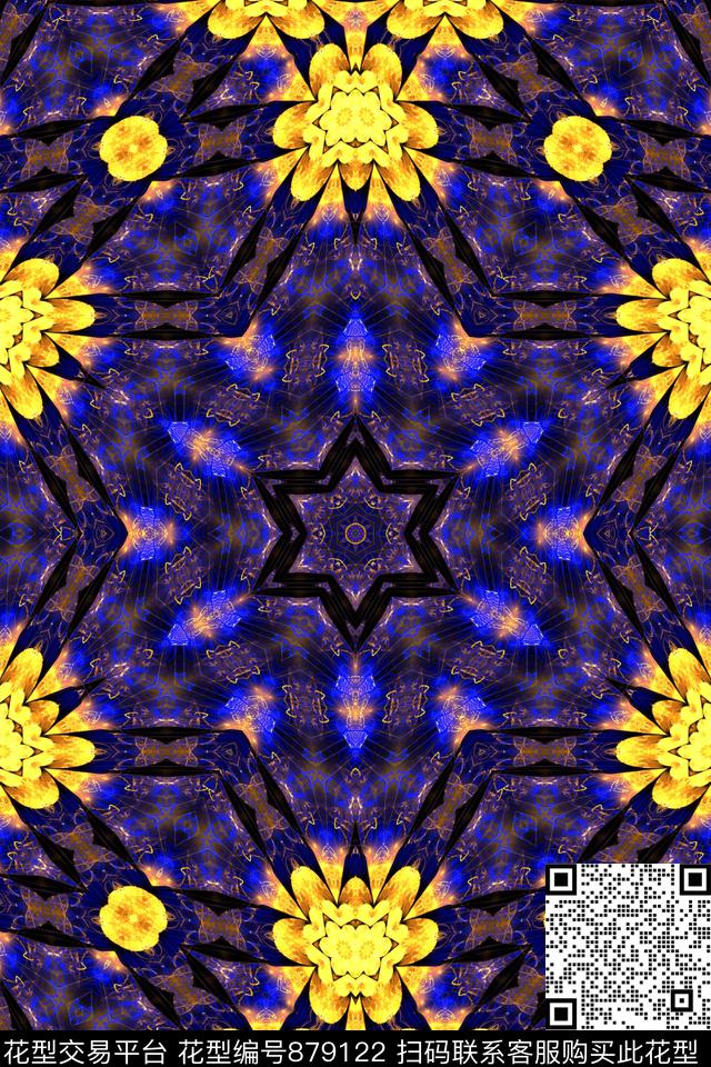 女装印花抽象数码印花华亿平台下载（图片编号: 879122） - 瓦栏（Walan）