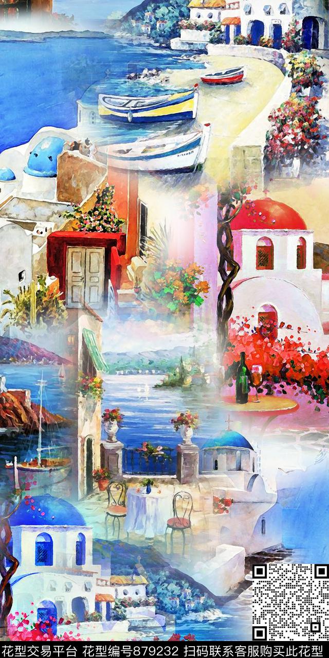 花卉风景趣味数码印花华亿平台下载（图片编号: 879232） - 瓦栏（Walan）